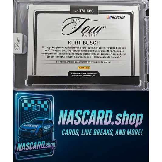 2025 Panini Turn Four #TM-KBS Kurt Busch Timeless Moments Purple #/20