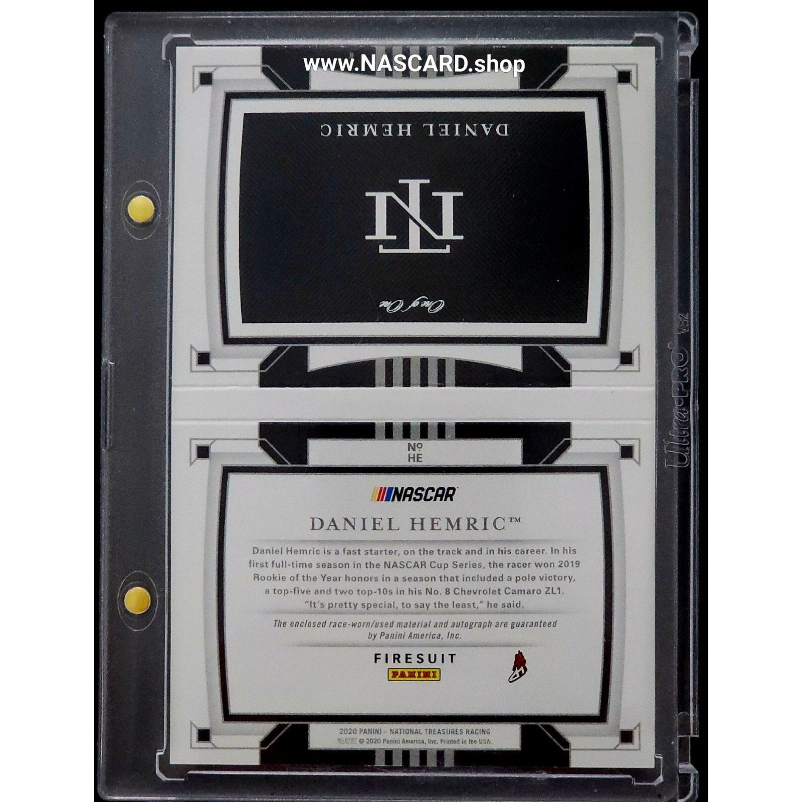 2020 National Treasures Jumbo Patch Booklet Monster Energy Daniel Hemric 1/1 - NASCARD.shop