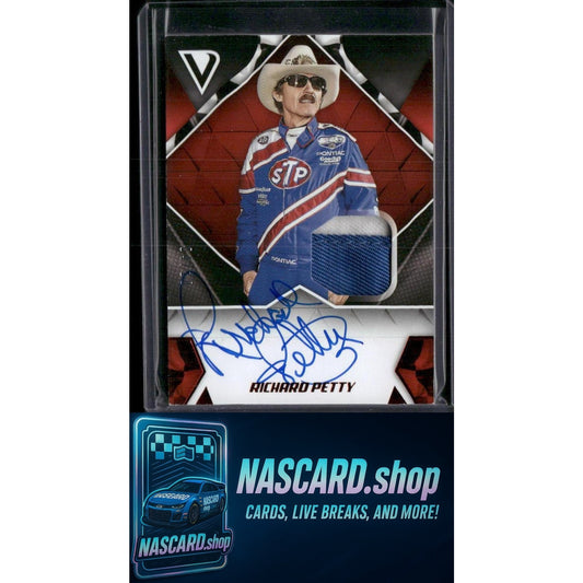 2019 Panini Victory Lane #SS-RP Richard Petty Signature Swatches Red #/10 - NASCARD.shop
