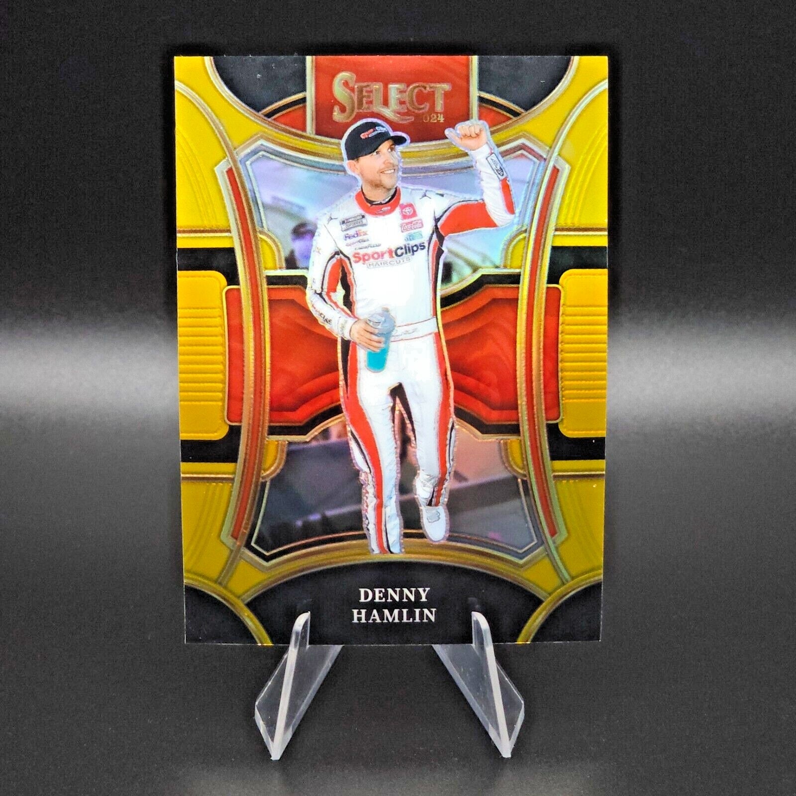 2024 Panini Select - Trackside Gold Prizm #270 Denny Hamlin /10 - NASCARD.shop