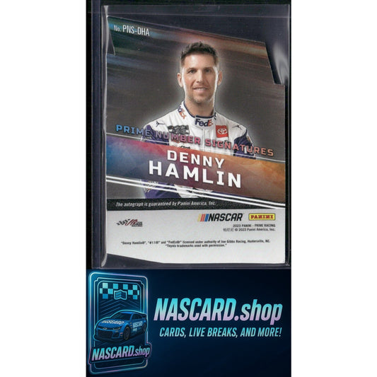 Denny Hamlin 2023 Prime Die Cut Prime Number Signatures Holo Gold #/15 - NASCARD.shop
