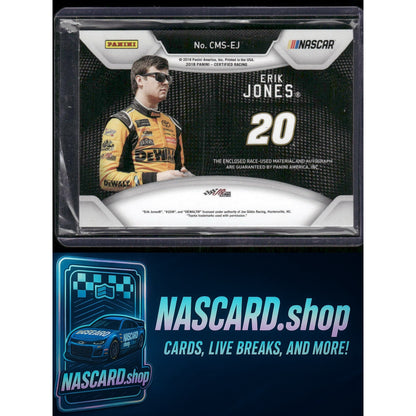 2018 Panini Certified #CMS-EJ Erik Jones Certified Materials Signatures #/75