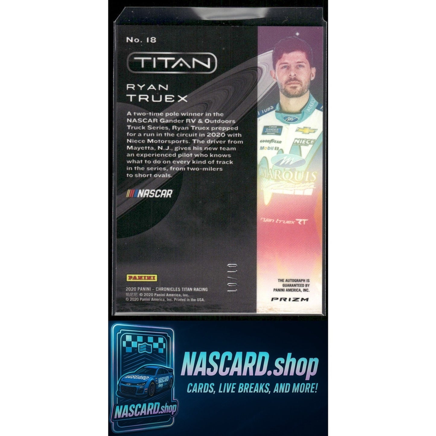 2020 Panini Chronicles #18 Ryan Truex Titan Autographs Gold #/10