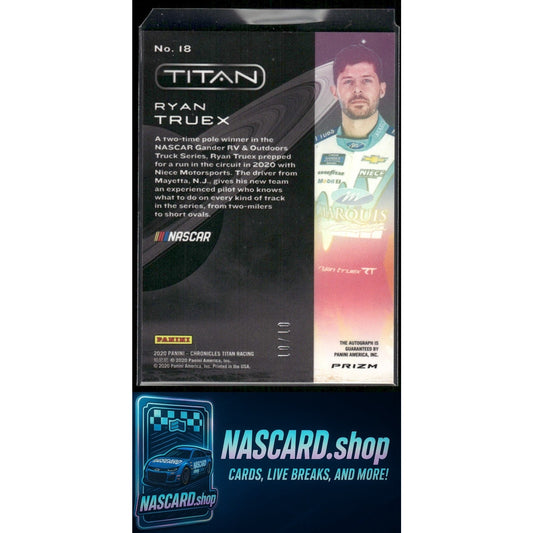 2020 Panini Chronicles #18 Ryan Truex Titan Autographs Gold #/10