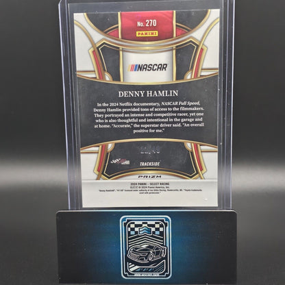 2024 Panini Select - Trackside Black and Blue Prizm #270 Denny Hamlin /49 - NASCARD.shop
