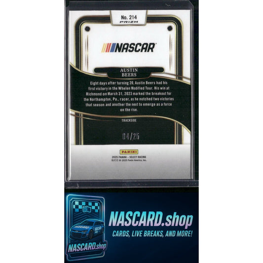 2025 Select Racing #214 Austin Beers Trackside Tie-Dye Prizms #/25 RC - NASCARD.shop