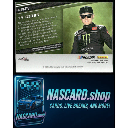 2023 Panini Prime #PJ-TYG Ty Gibbs Prime Jumbo Prime Colors #/24 - NASCARD.shop