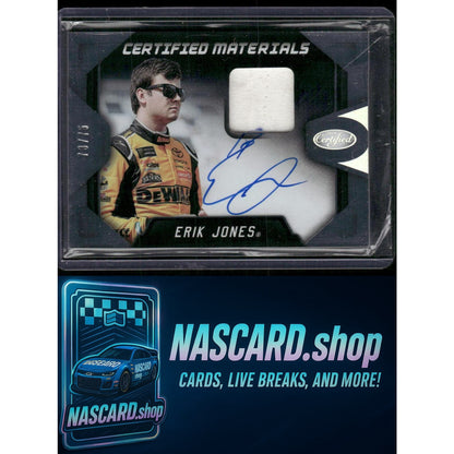 2018 Panini Certified #CMS-EJ Erik Jones Certified Materials Signatures #/75