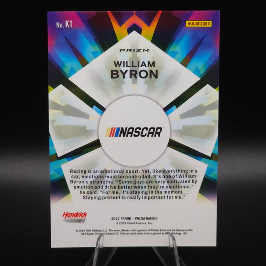 2023 Panini Prizm - Kaleidoscopic William Byron #K1 White Sparkle Prizm