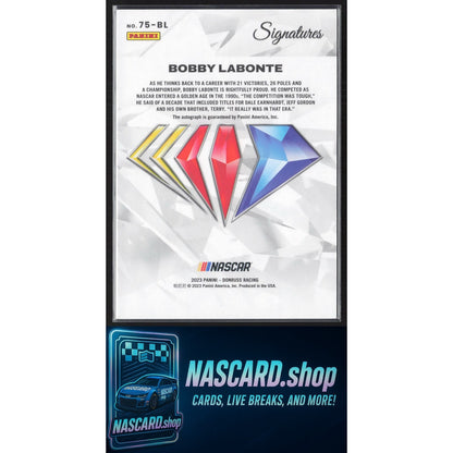 2023 Panini Prizm #75-BL Bobby Labonte NASCAR 75th Anniversary Signatures