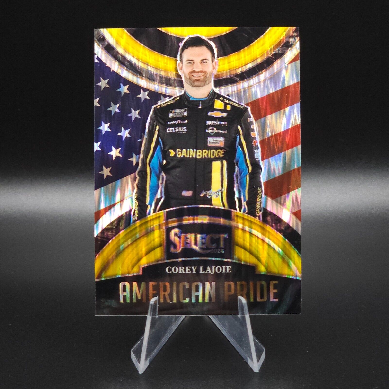2024 Panini Select - American Pride Gold Flash Prizm #12 Corey LaJoie /10 - NASCARD.shop