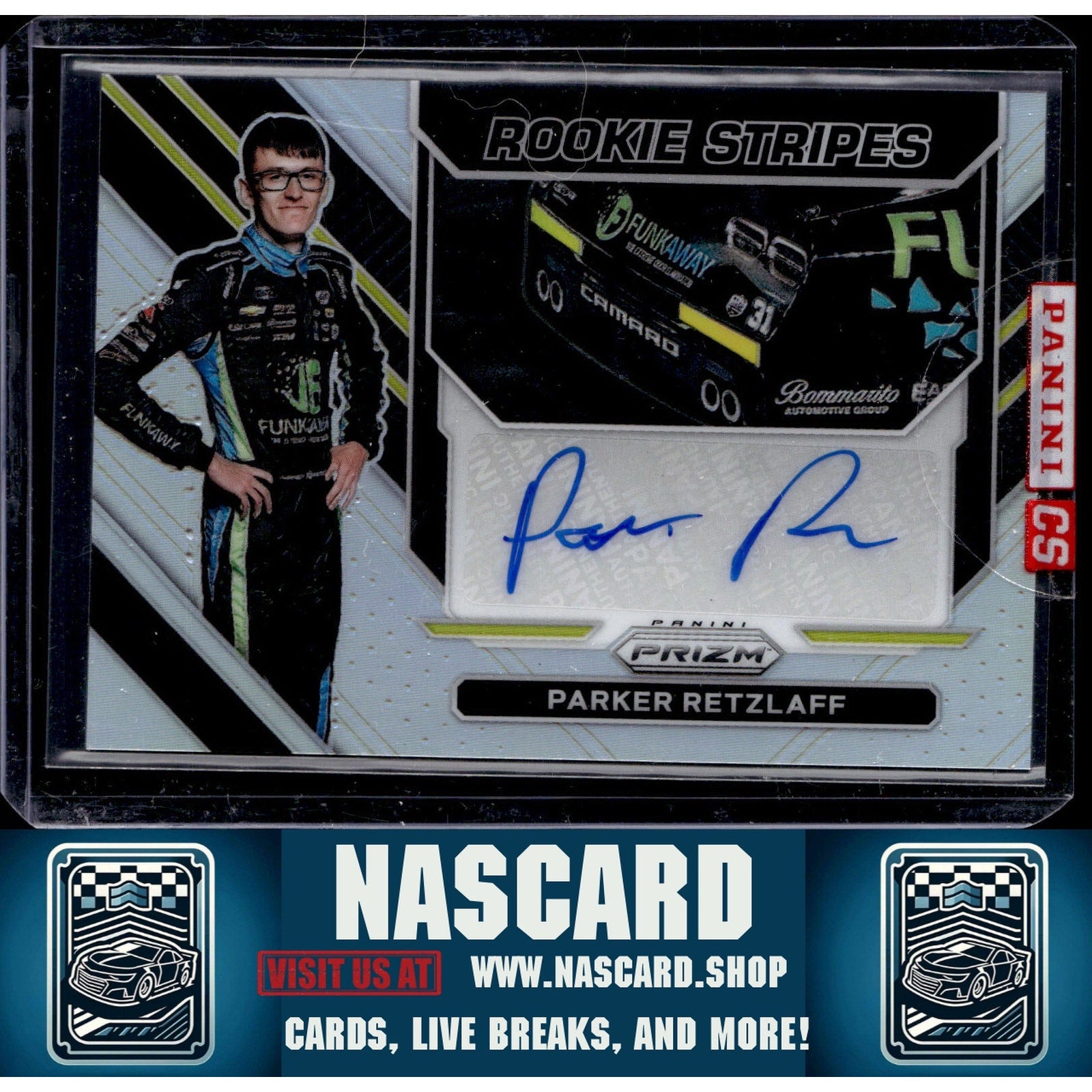 2023 Panini Prizm #RSS-PR Parker Retzlaff Rookie Stripes Signatures Prizm - NASCARD.shop