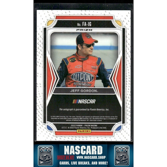 2022 Panini Prizm Racing Flashback Autographs Rainbow Prizm Jeff Gordon 4/5