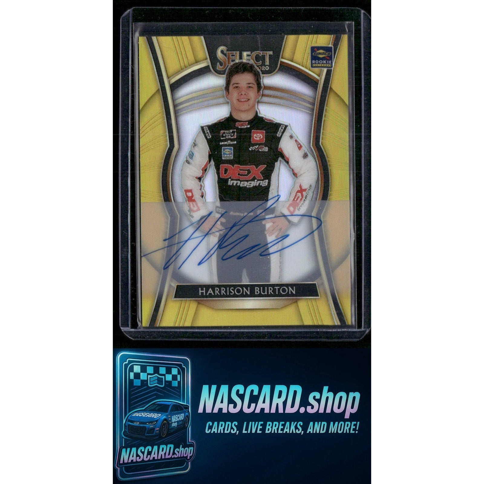 2020 Panini Chronicles #19 Harrison Burton Select Autographs Gold #/10 (RC) - NASCARD.shop