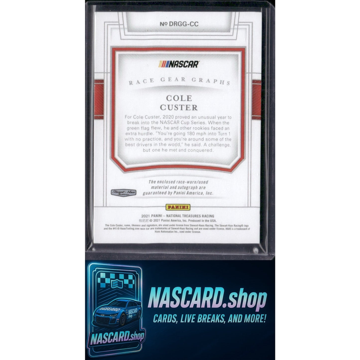 2021 Panini National Treasures #DRGG-CC Cole Custer Dual Race Gear Graphs #25/25