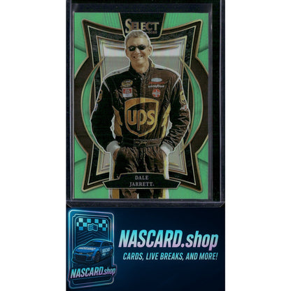 2025 Panini Select #24 Dale Jarrett Neon Green Prizms #/75