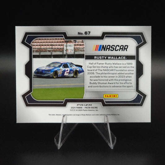 2024 Panini Prizm Racing Blue Cracked Ice Rides #67 Rusty Wallace