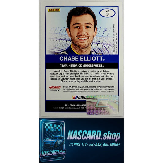 2020 Panini Chronicles #3 Chase Elliott Score Black #1/1 - NASCARD.shop