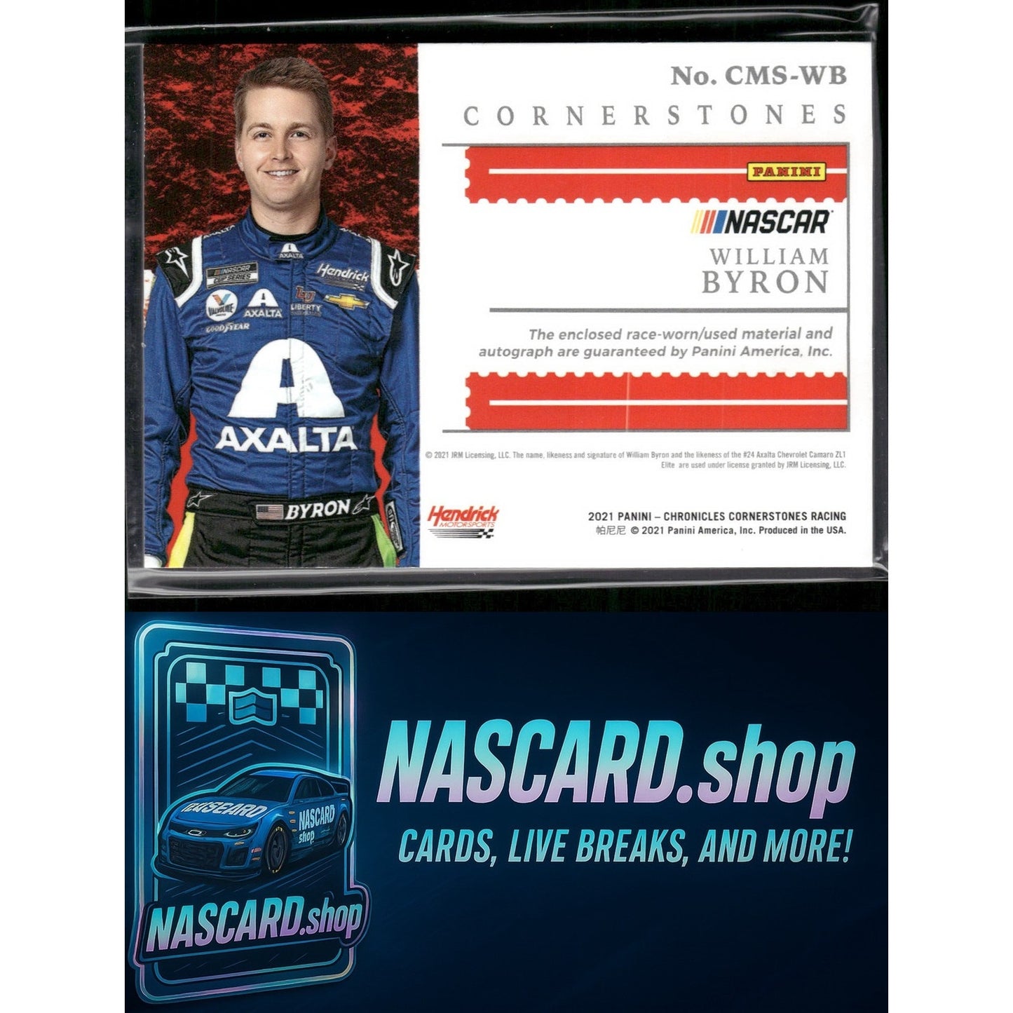 2021 Chronicles William Byron Cornerstones Materials Signatures Holo Gold #5/5 - NASCARD.shop