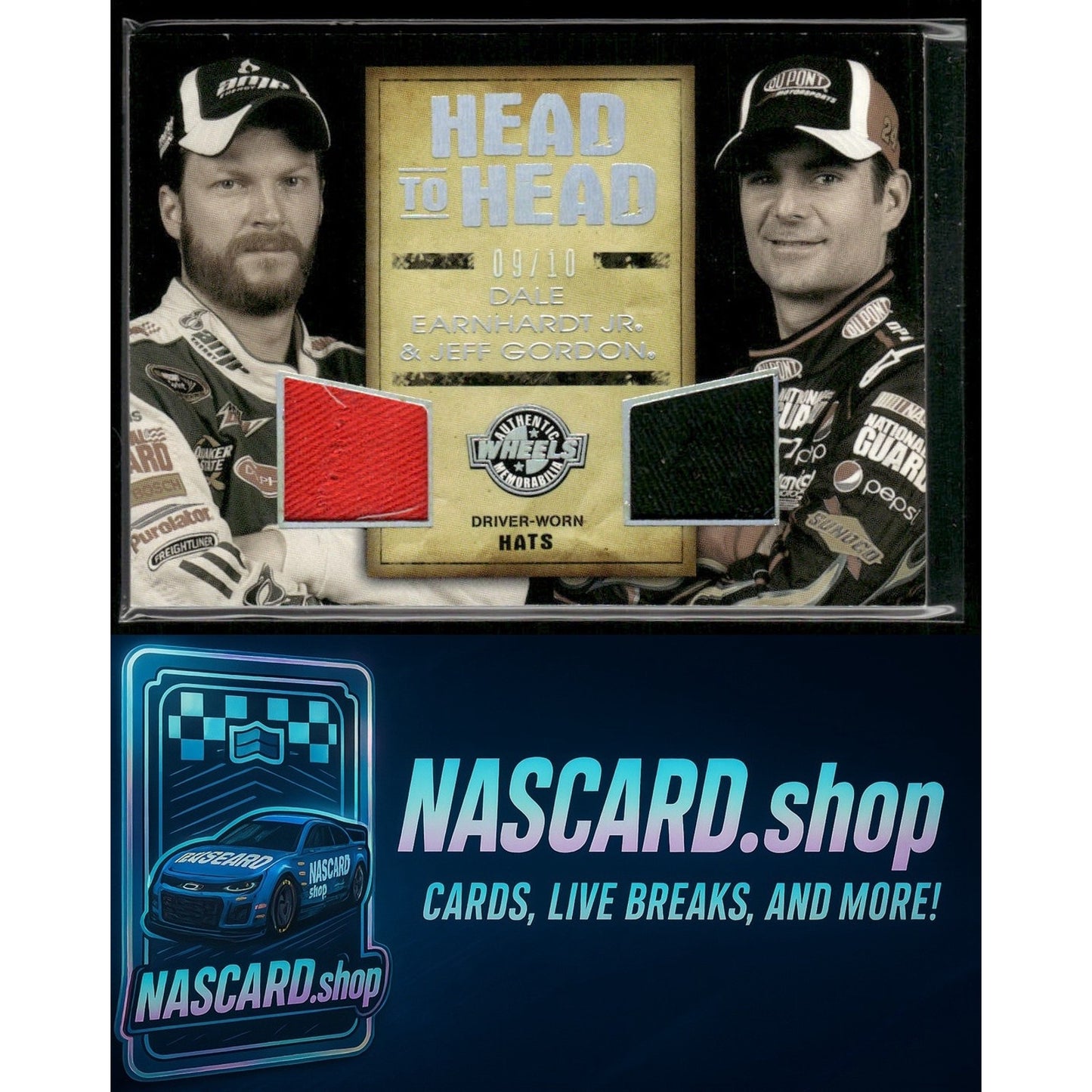 2010 Wheels Main Event Dale Earnhardt Jr. Jeff Gordon Head to Head Holofoil #/10 - NASCARD.shop