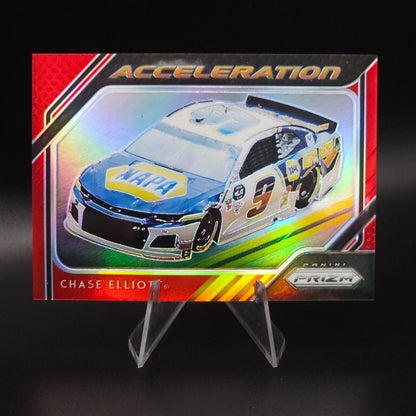 2019 Panini Prizm - Acceleration Red Prizm #58 Chase Elliott /50
