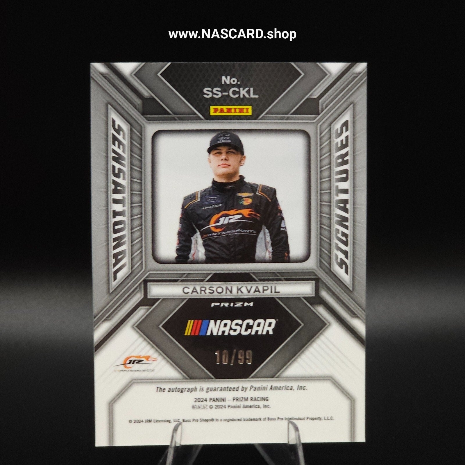 2024 Panini Prizm Sensational Signatures Red Prizm Carson Kvapil RC /99 - NASCARD.shop